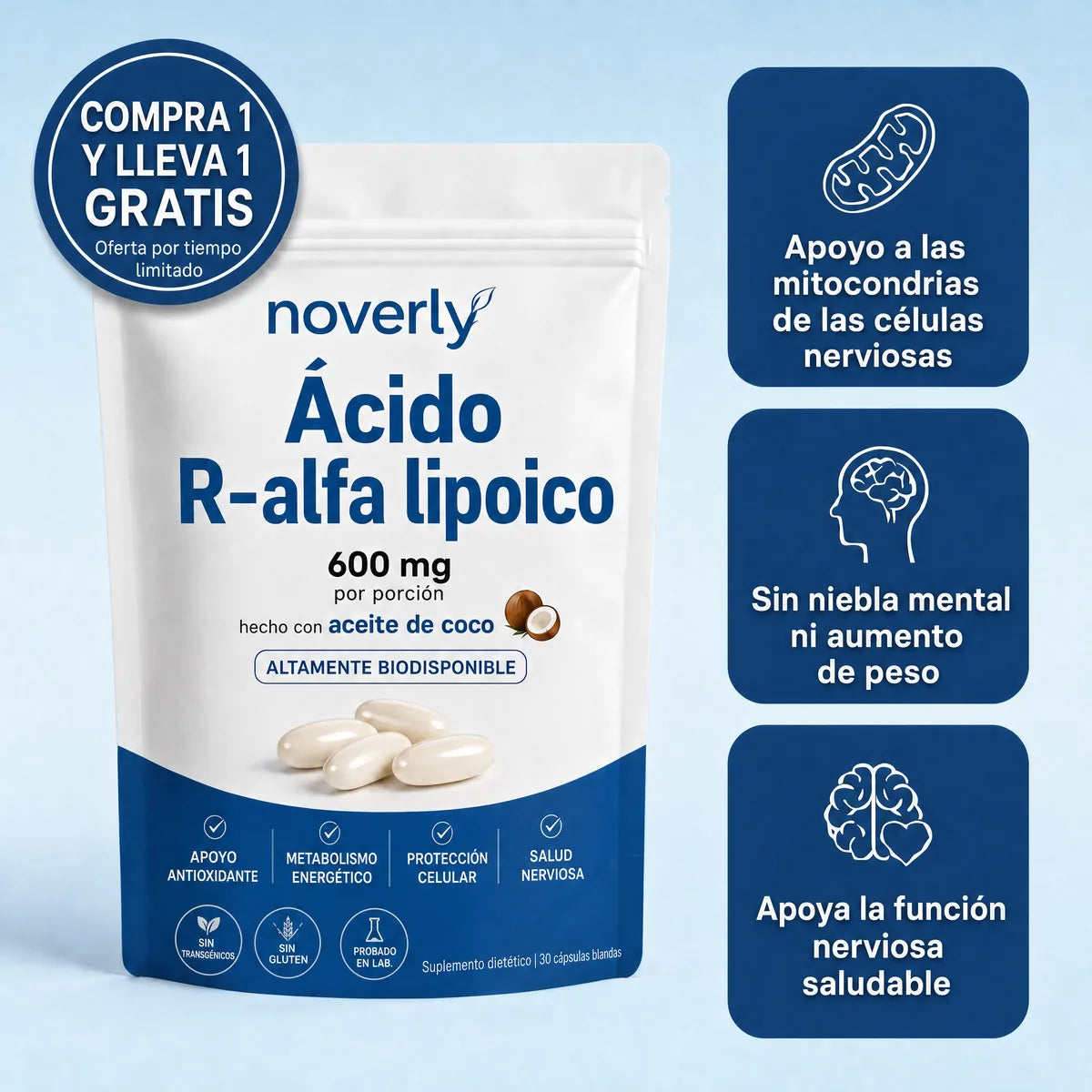 Ácido R-Alfa Lipoico 600 mg